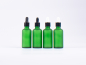Preview: Grünglasflasche 50ml, mit Pipette schwarz